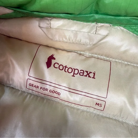 Cotopaxi Fuego LT Green 950 Goose Down Fill Jacket NWOT